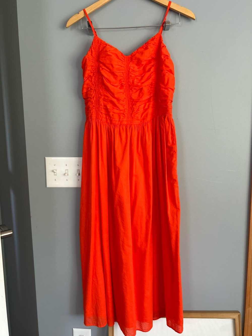 Tomato Red Spaghetti-Strap Midi Dress - Women